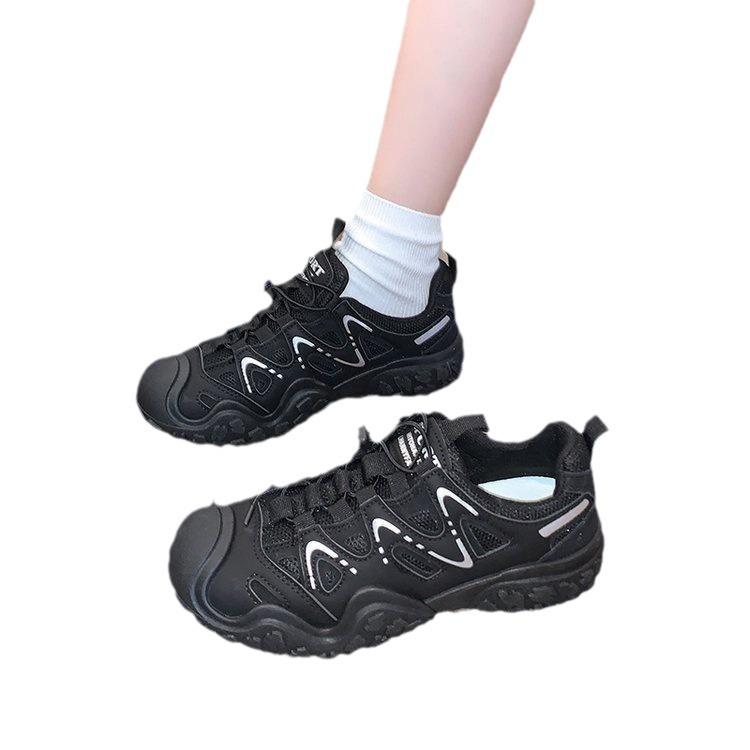 Daddy Shoes Women's Hollow Breathable Outdoor Hiking Shoes Platform Sports Casual Shoes