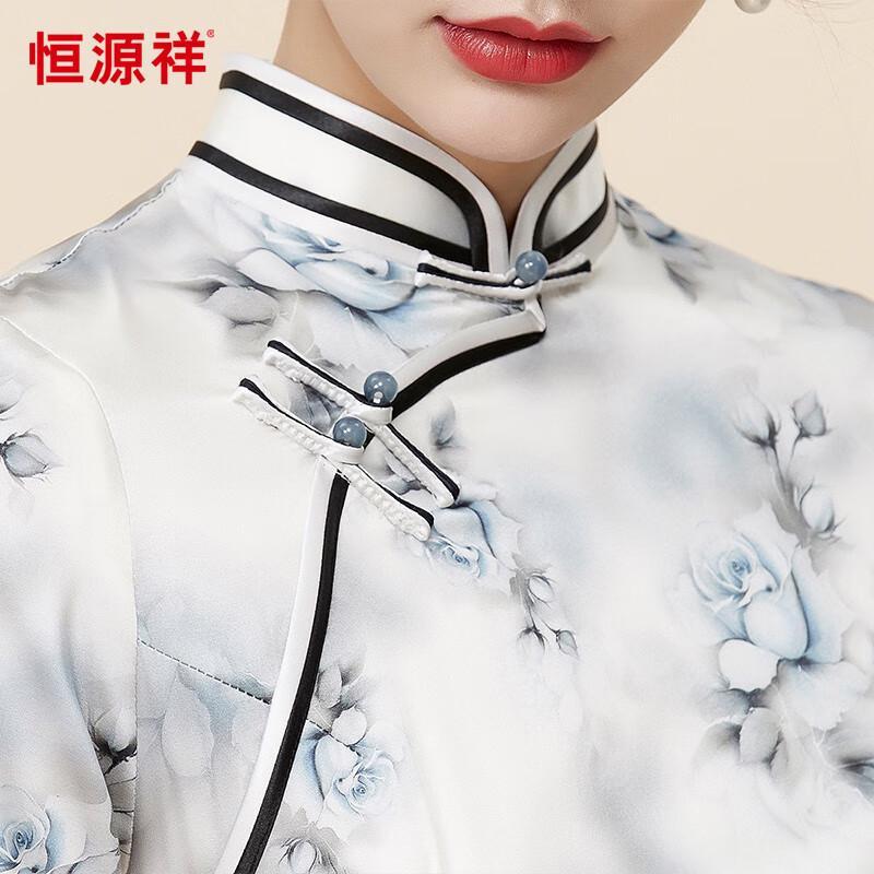 Hengyuanxiang New Chinese Style Mulberry Silk Qipao Dress
