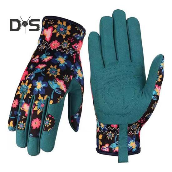 1 Pair Women Gardening Gloves Wear-resistant Thick Five Fingers Anti-slip Sweat-Absorbent Scratch Resistant No Stab Weeding Gloves Digging Planting