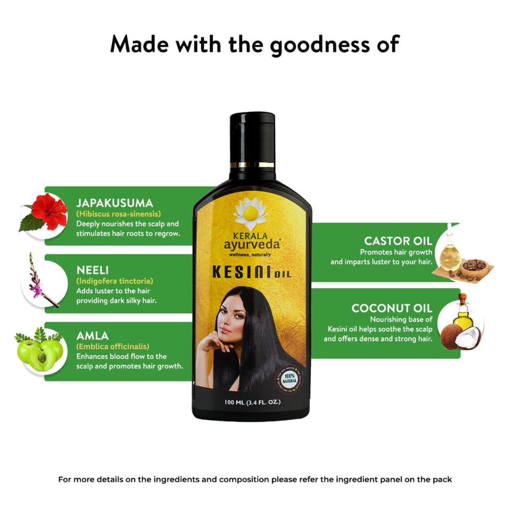 Kerala Ayurveda Kesini Hair Oil 100ml Pack of 1 – Ayurvedic Herbal Oil for Hair Growth and Scalp Nourishment