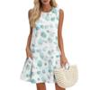 Women's Casual Fashion Breathable Round Neck Vest Floral Holiday Dress With Pockets