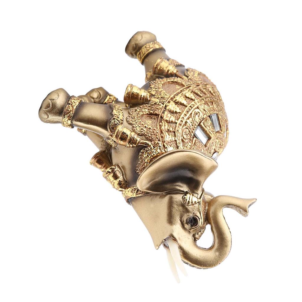 Lucky Feng Shui Golden Elephant Statue Sculpture Wealth Figurine Gift Home Decoration