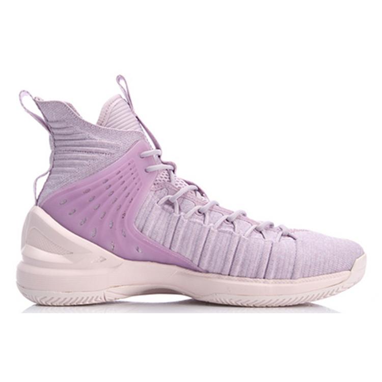 New LINING Vintage Basketball Shoes Men High Top Pink Purple ABAN075-6