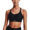 Under Armour Continuum Solid Color Logo Embroidery Crossback Medium Support Sports Bra Women Sports Bra Black 1372559-001