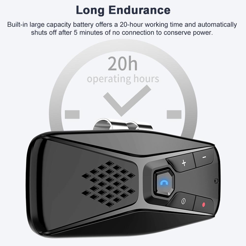 BT In-Car Speakerphone Kit de alto-falante musical sem fio para chamada viva-voz com suporte para comutação de 7 idiomas