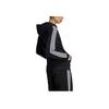 adidas Striped Long Sleeve Zip-Up Hooded Jacket Women Black HZ5743
