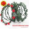 Handgefertigter DIY-Kranz-Bausatz: Materialien: Eisendraht, Weidenranke und Blattstreifen