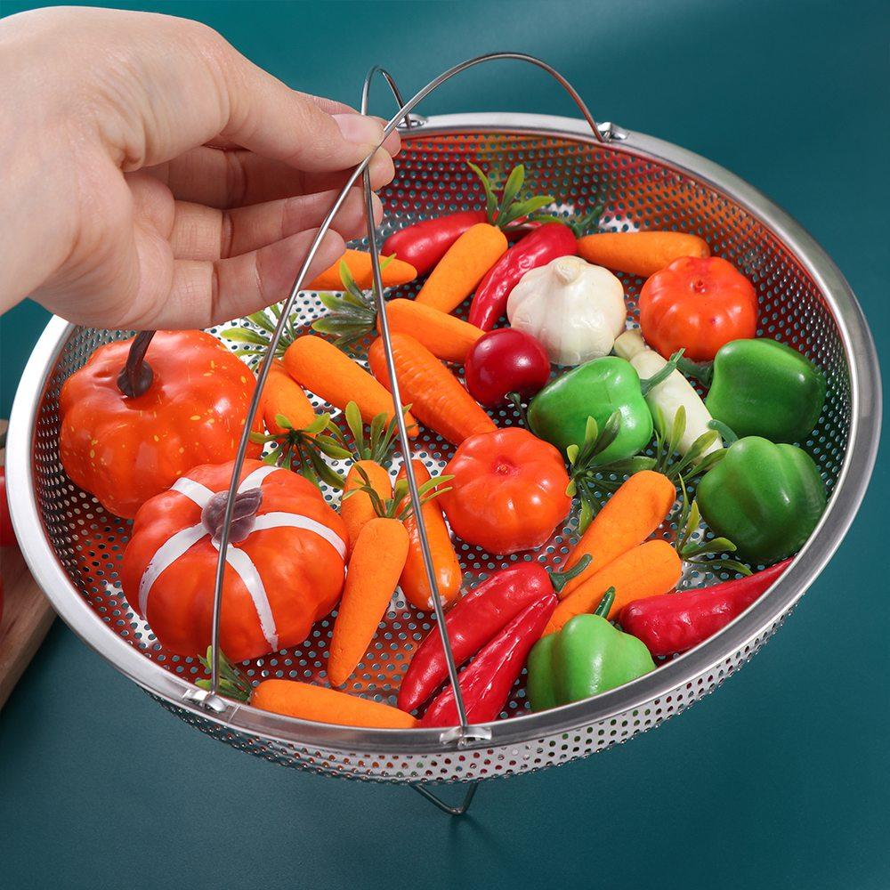 With Tripod Bracket Stainless Steel Steamer Anti-scald Drain Basket Steaming Tray  Pressure Cooker