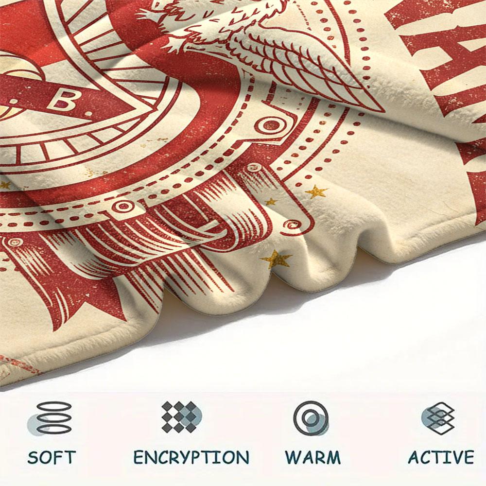 Custom Name,S.L. Benfica Printed Flannel Blanket, Soft Throw for Bedroom Sofa, Washable, Christmas Present, Great Gift.