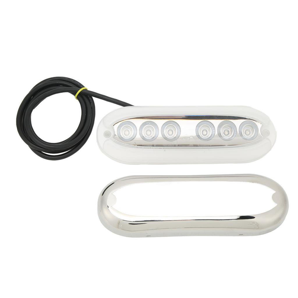 12V to 24V Boat Underwater Light 6 LED Lamp Beads IP68 Waterproof Strong Sealing for Ships Yachts Motorboats Blue Light