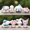 Kawaii Sanrion Figures 8pcs/set Hello Kitty Kuromi Cartoon Melody Pachacco Cinnamorol Cute Pvc Model Toys Decoration Kids Gifts