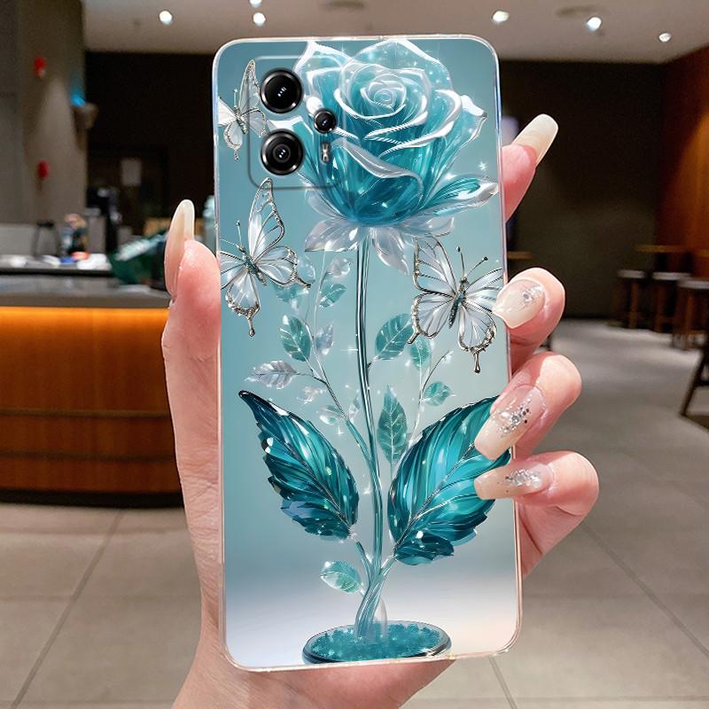 Phone Case For Motorola Moto G13 / Moto G23 / Moto G14 Funda Butterfly Bow Protective Casing Transparent Soft Silicone TPU Cover