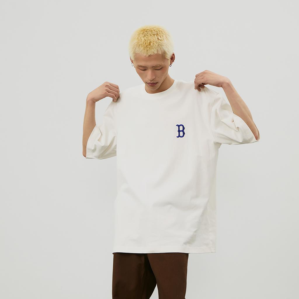 New MLB MONOGRAM Reading Collection SS24 T Shirt Unisex Cream 3ATSM0343-43CRS