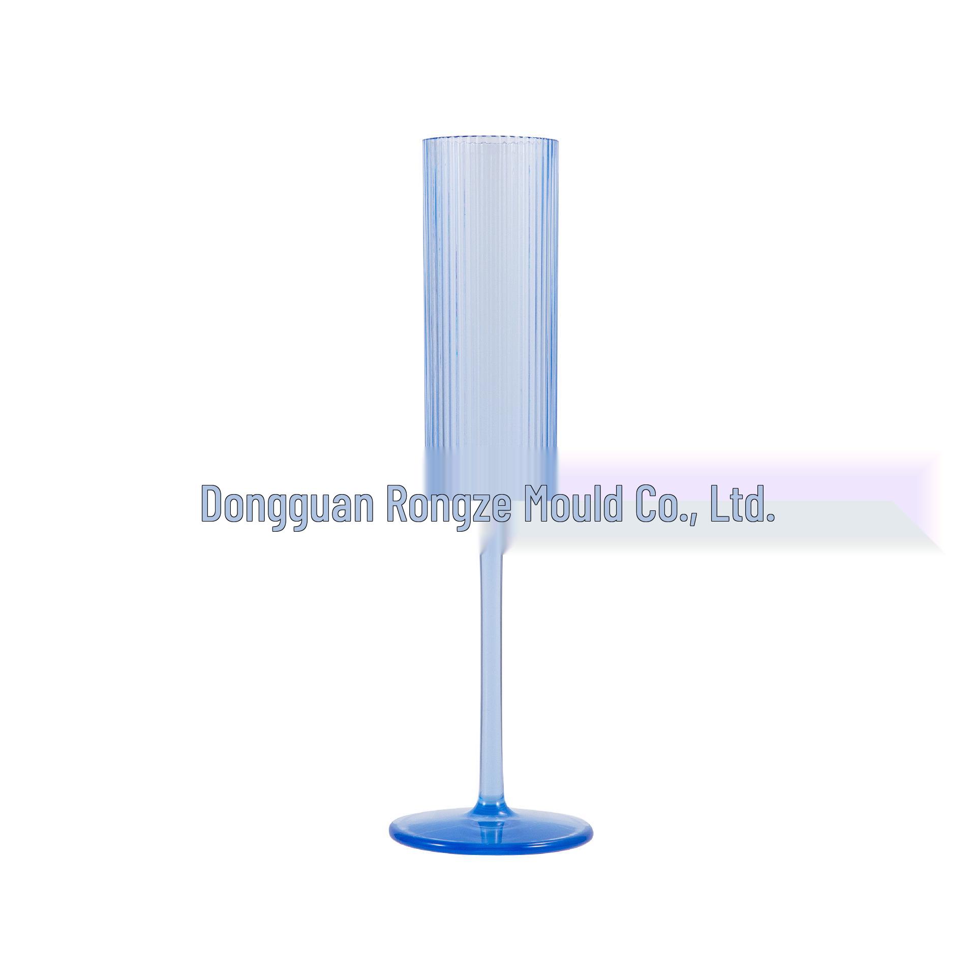 Transparent Striped PS Plastic Champagne Glass - Anti-drop, High-stemmed Cylindrical Sparkling Wine Cup очистить синий