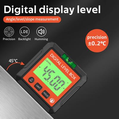 Digital Angle Finder Mini Protractor Level Box Magnetic 90 Degree Inclinometer LCD Goniometer Angle Tester for Home Decoration