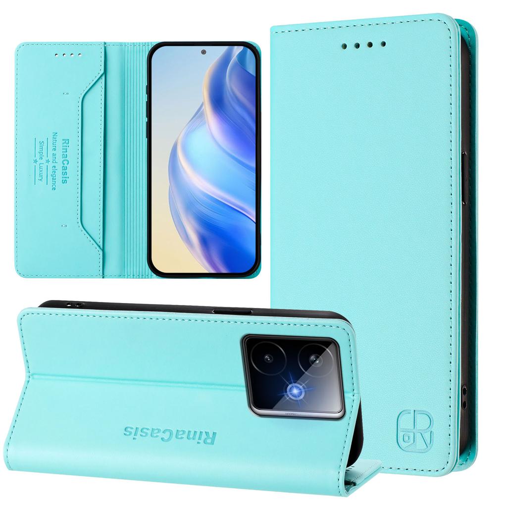 For Realme GT7 Pro Racing 5G Leather Case RINACASIS RC01 Phone Cover with RFID Blocking Wallet Stand