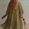 Leopard Print Summer Dress For Women With V Neck Chiffon Beach Coverup For Vacation
