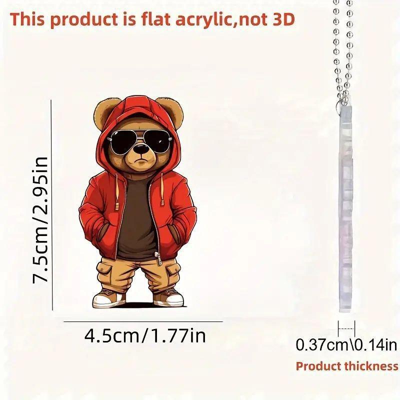 

Bear Cartoon Colorful Acrylic Car Hanging Keychain Charming Interior Decoration Vehicles For 1