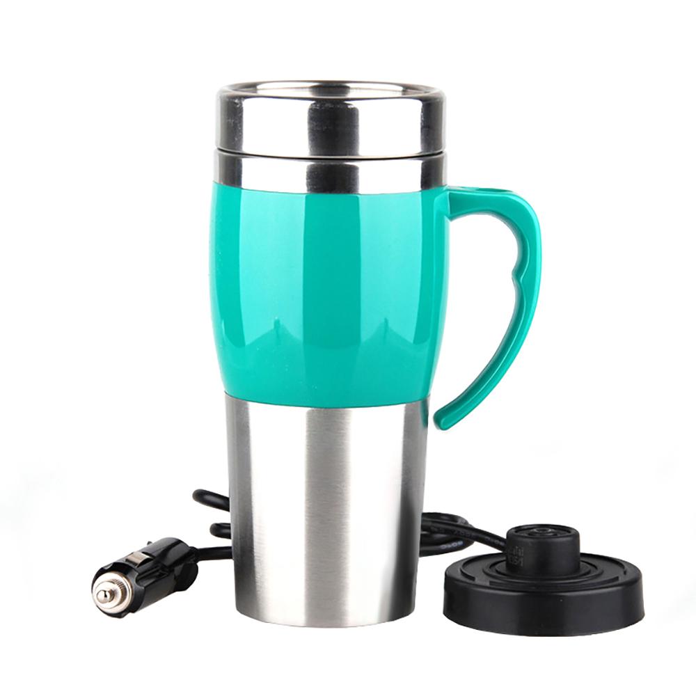 1 set 12V 400ML Car Electric Kettle Car Heating Cup Thermos Heating Water Bottle Car Kettle Thermos for Water Tea Milk синий