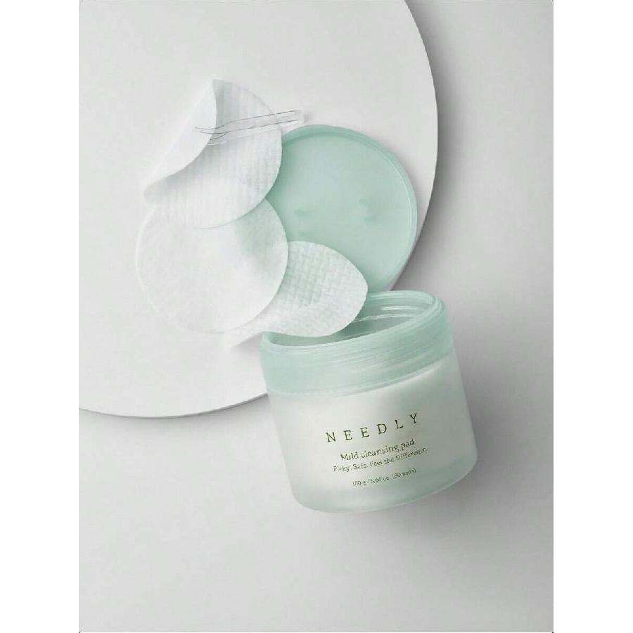 NEEDLY Mild Cleansing Pad 160ml(60 Pads) | Triple Deep Cleansing | One-Step Makeup Remover | Barrier Care Cleanser For Sensitive Skin