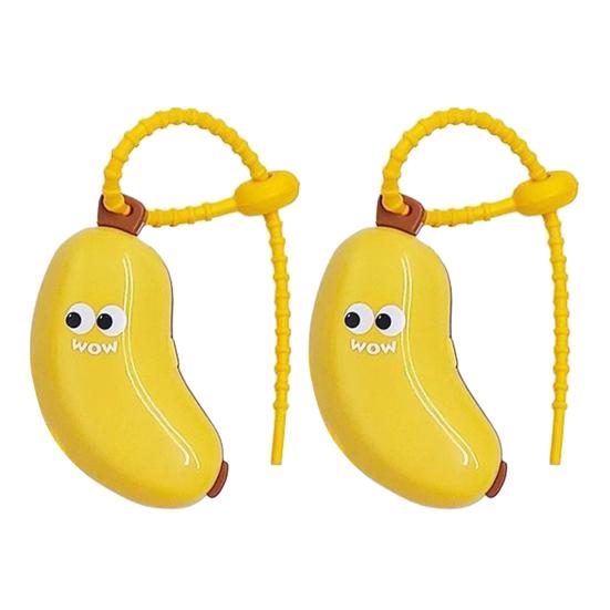 

2 шт. забавный чехол для зубной щетки в форме банана, компактный портативный защитный чехол для зубной щетки с дозатором зубной пасты, дорожный футляр жёлтый