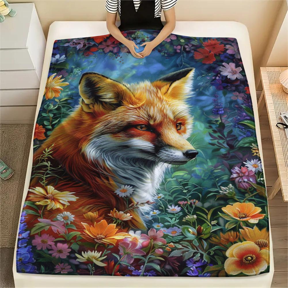 

1 шт. Фланелева ковдра з мультяшним принтом, Висока якість, Зручна для всіх сезонів, Декор для дому, Тепло та затишок, Ідеальний подарунок на Різдво, День народження 80cm x 120cm