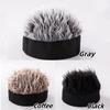 Hair Short Synthetic Mens Caps Wig Hats Hip Hop Urban Street Style Skull Beanie Hat Toupee Spiked Fake Hair Hat Wigs Short Melon Headband Headwear