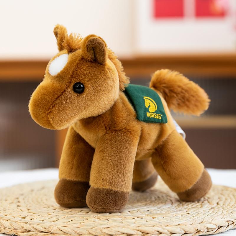 Year of the Horse mascot plush toy saddle pony palm treasure table companion ornament zodiac horse gift grab machine doll