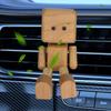 Hot Shaking Wooden Man Figurine Car Decoration Small Ornaments Leg-swinging Robot Figurine Cute Wood Man Car Good Ornaments