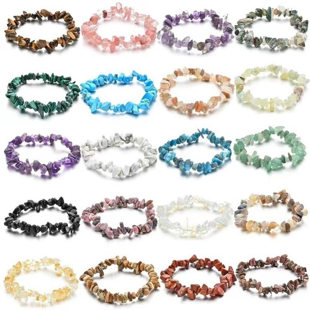 Stretch Band Irregular Stone Bracelets Adjustable Wrap Charm Hand Chain Jewelry