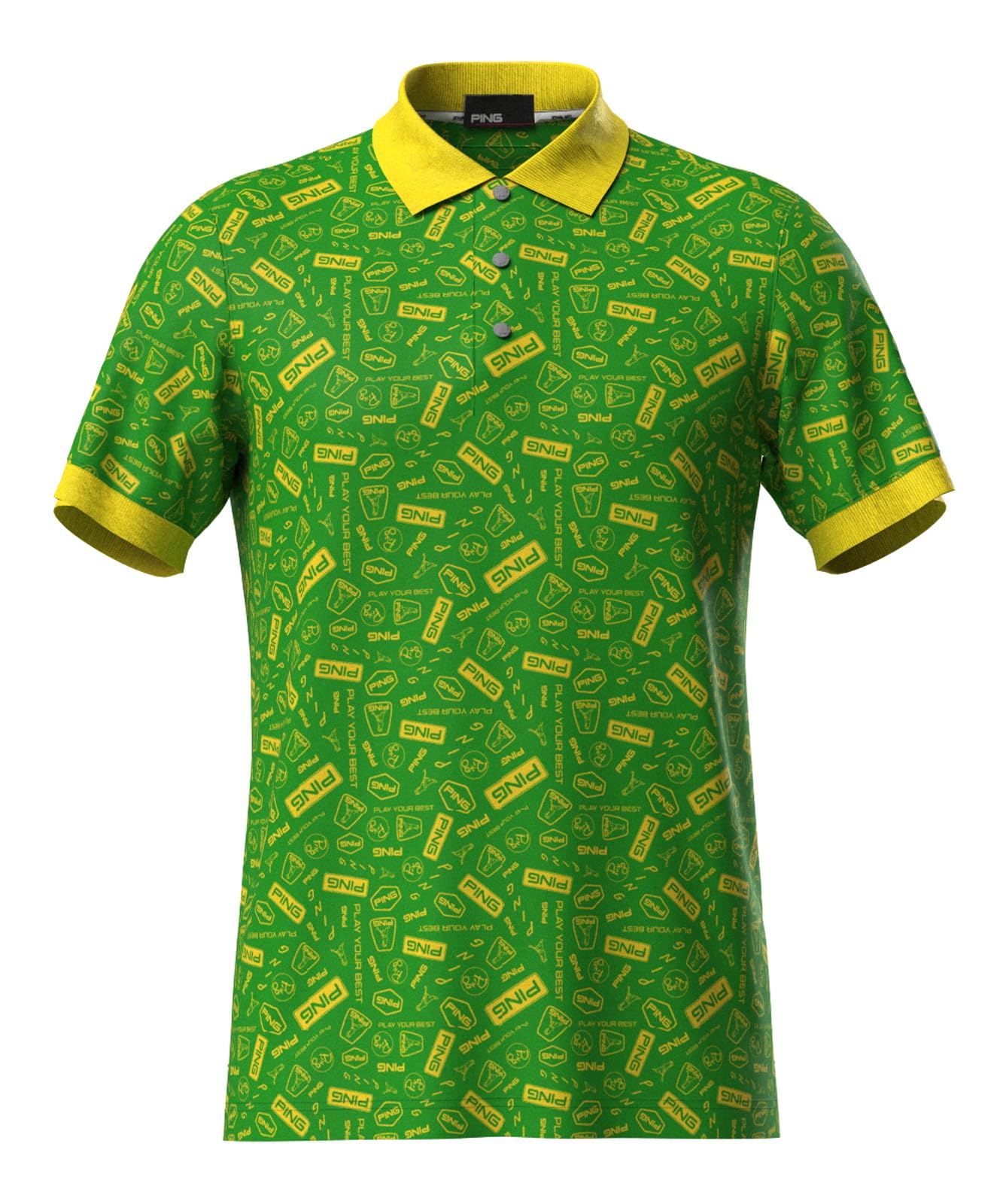 

Ping Apparel Short Sleeve Polo Shirt for Size Green x Size LL Men s (All-Over Print) Golf, 621-5160221, Yellow,