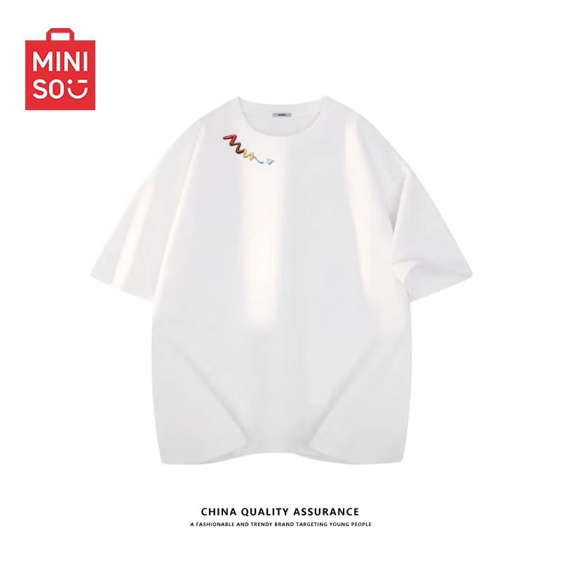 

MINISO Унисекс Повседневная футболка из чистого хлопка L