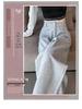 Petite Gray Wide Leg High Waist Pants for Women - Spring/Autumn