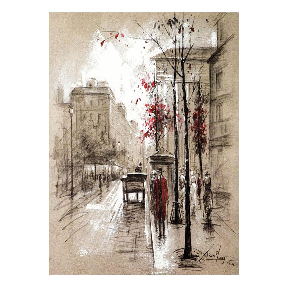 

Картины на холсте, домашний декор, HD-принты, постеры, абстрактные картины с городским уличным пейзажем для гостиной, настенное искусство, безрамное ядро 20x30cm