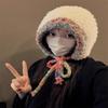 Winter Women Warm Ear Protecting Cap Fashionable And Versatile Knitted Cap Dual Purpose Crossbody Bag Hooded Cap