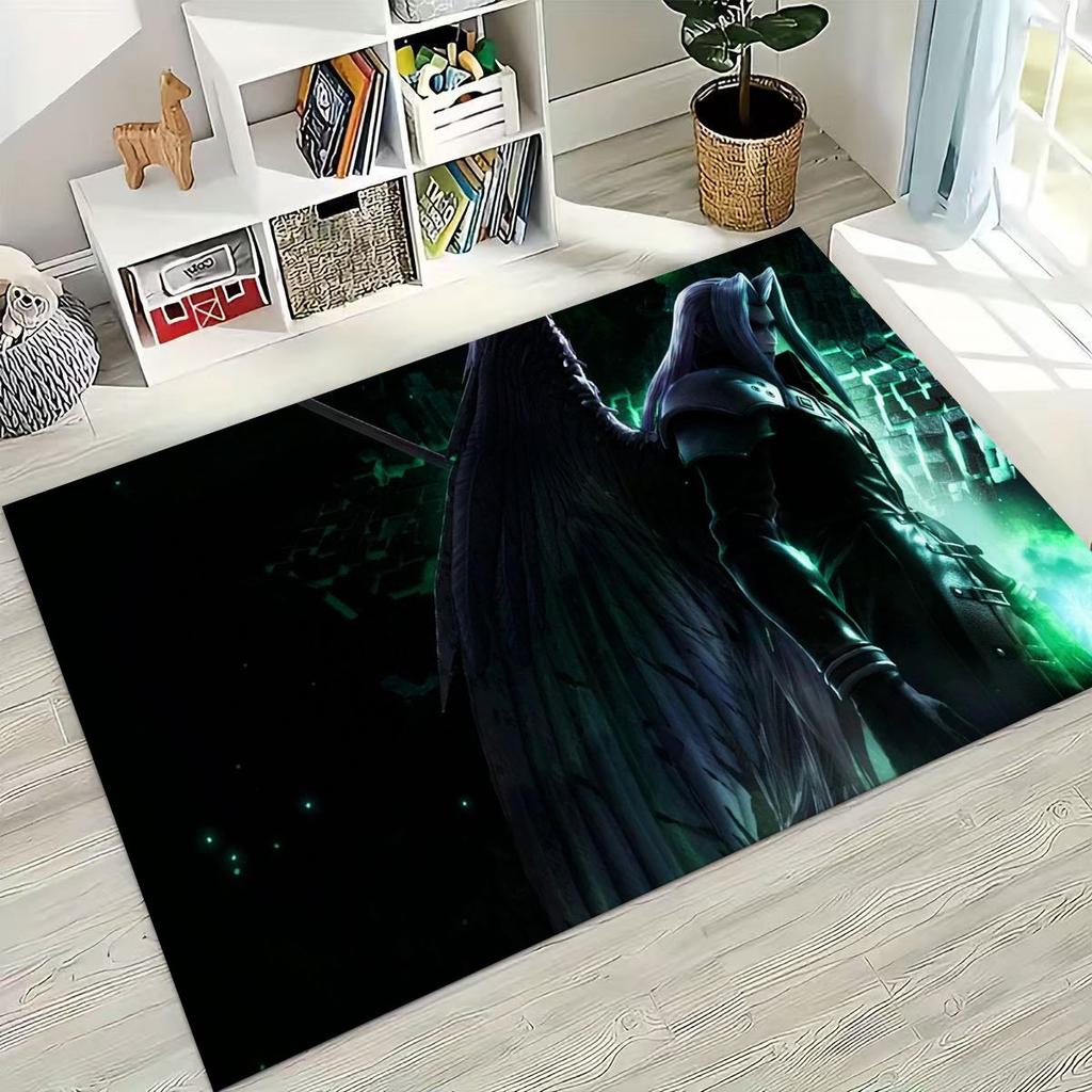 Kreslený herní koberec Final Fantasy Sephiroth Cloud Tifa do ložnice, obývacího pokoje, k pohovce, dekorace na vchodové dveře, velká protiskluzová podložka