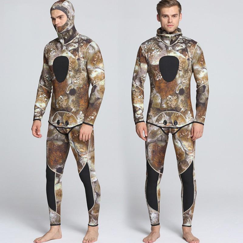 Diving Wetsuit Men 3mm Camo Two Piece Shorty Snorkeling Surfing Fishing Hunting Warm Water Sports