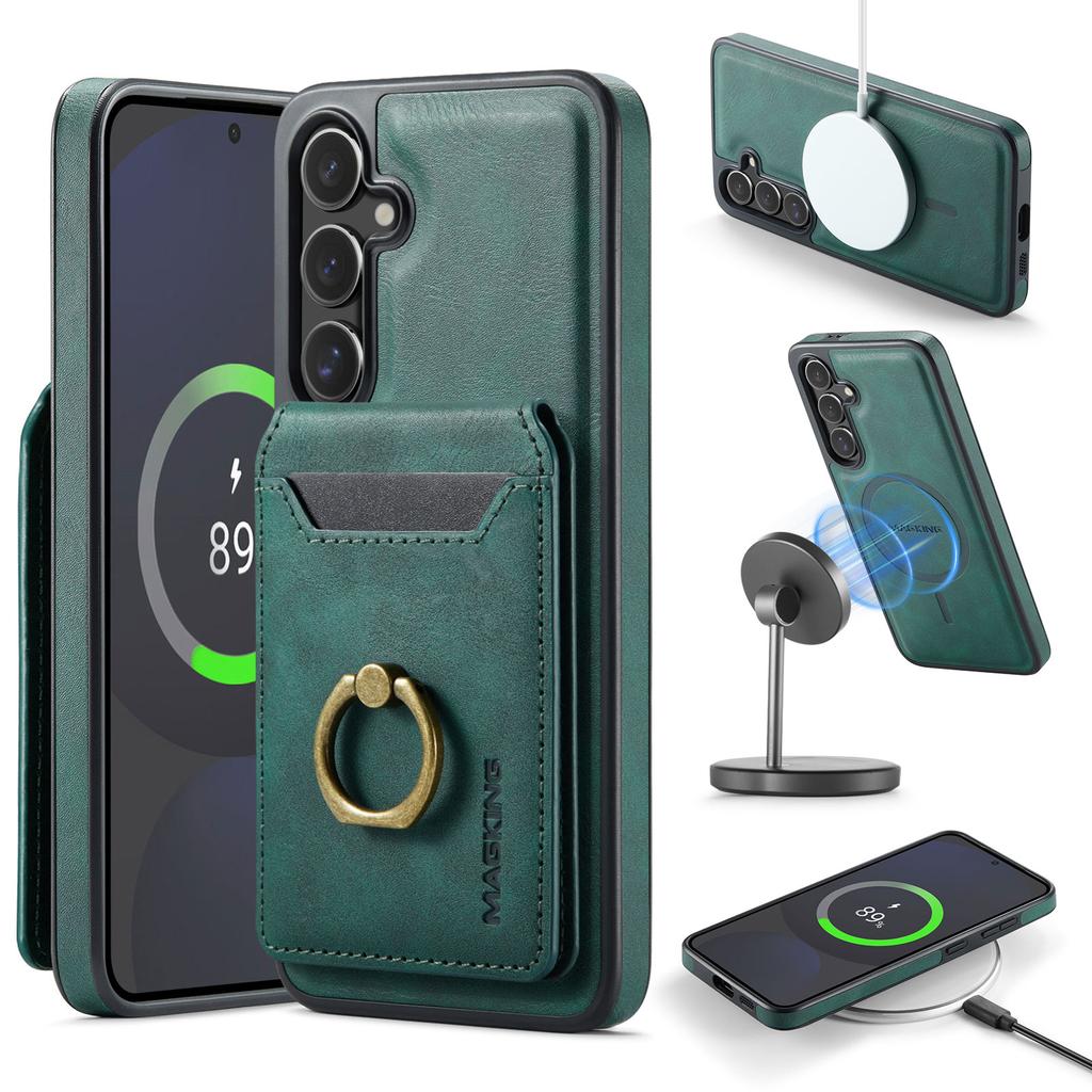 2 in 1 Detachable Cards Solt Leather Phone Case For Samsung S26 Ultra S25 S24 Plus For Magsafe Wireless Charging Wallet Cover