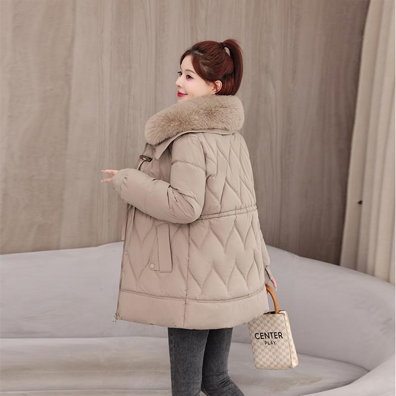 Herbst Winter Verdicken Warmer Parka Damen Lässig Einfarbig Große Tasche Locker Kurze Jacken Oberbekleidung