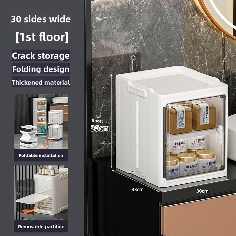 Folding bathroom storage cabinet 1/2/3/4/5/6 layers rack trolley kitchen bathroom locker children's toy folding cabinet narrow cabinet