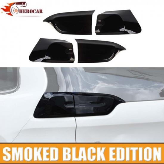 4PCS Smoked Taillight Trim Light Lamp Guards Cover Kit for Jeep Cherokee 2014-17
