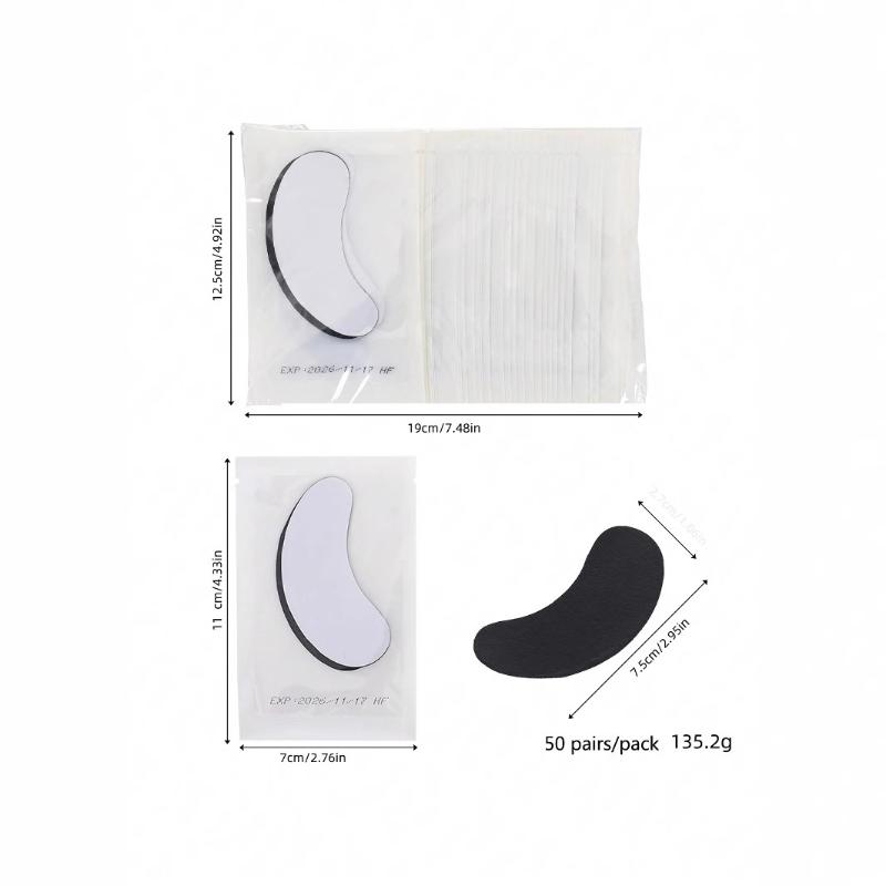 50 Pairs Isolate Uv Hydrogel Eyelash Patches Black Lash Gel Pads For Eyelash Extension Uv Rays Paper Stickers Wraps Makeup Tools