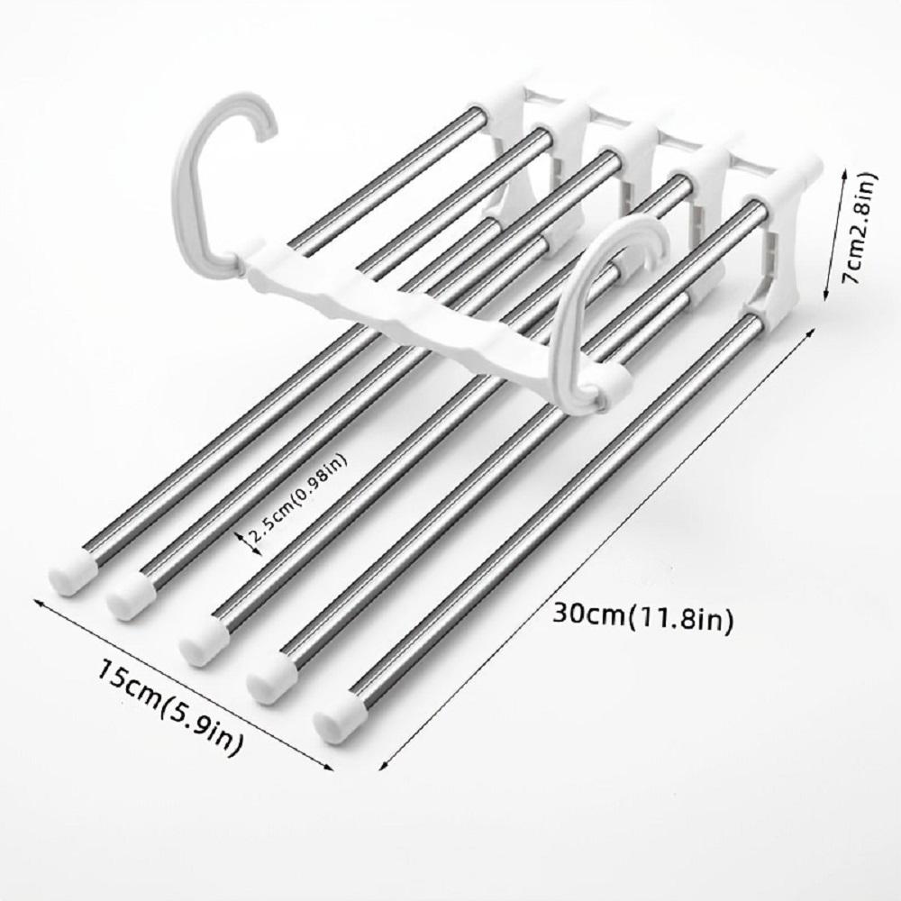 

Folding Pants Rack Multi-functional Multi-layer Hanger Home Magic Non-marking Pants Clip Closet Storage Five Pants Hanging Racks белый