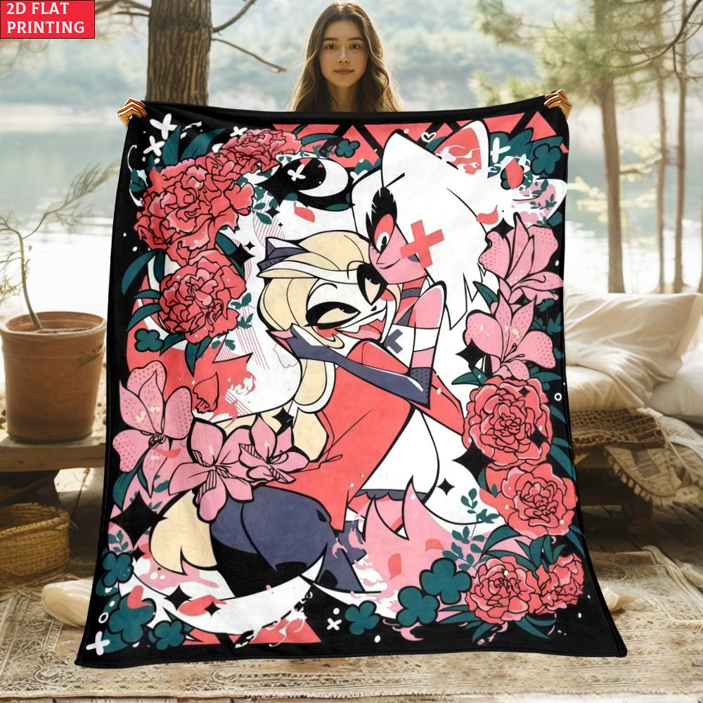 Anime thin Flannel Blanket for Bedrooms,Living Rooms,Sofas Blankets,Offices,Lunch Breaks,Picnics,blankets fluffy