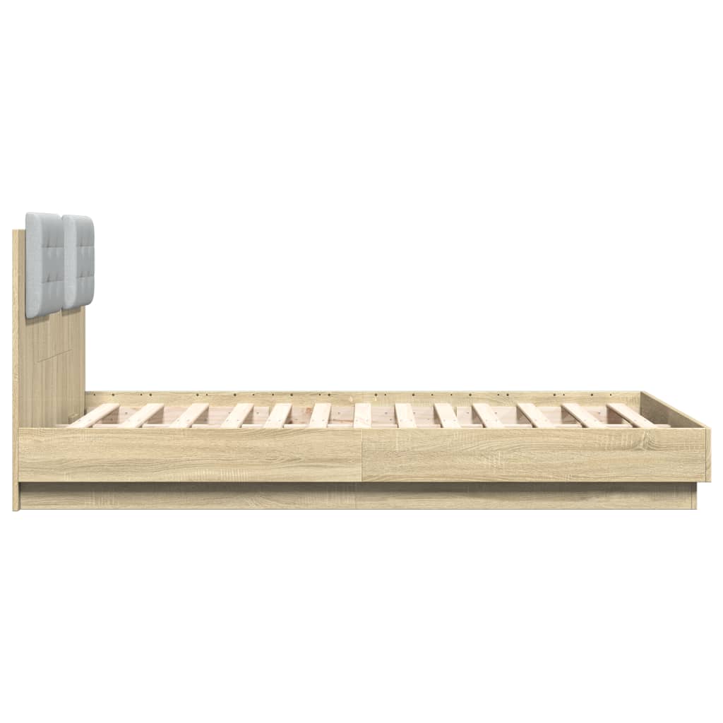 Bed Frame with Headboard Sonoma Oak 120x190 cm Wood Based Panel
