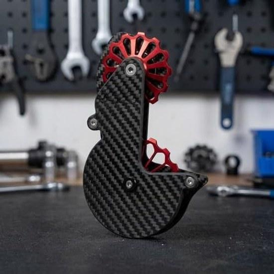 Carbon Fiber Rear Derailleur Bicycles Equipped Ceramic Pulleys Replacement Part Road Bikes Stable Gear Shifting Low Rolling Resistance.