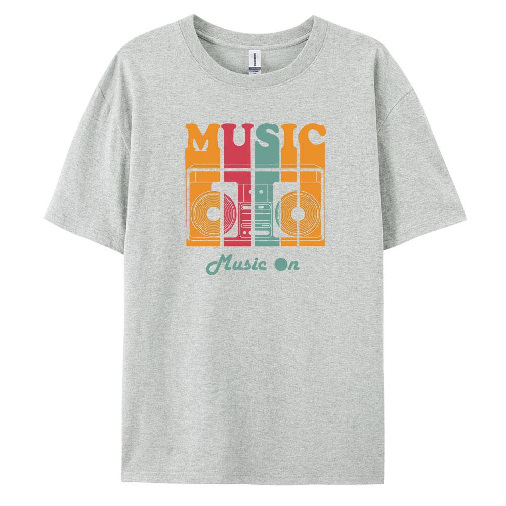 Music Mens Casual Shortsleeved Tshirt with 100 Cotton Fashion print Tees oversize