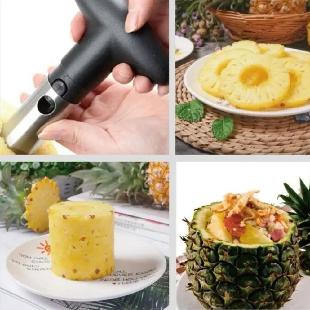Stainless Steel Pineapple Corer Slicer With Non Slip Handle And Sharp Blade Perfect For Home Kitchen Fruit Salad Preparation