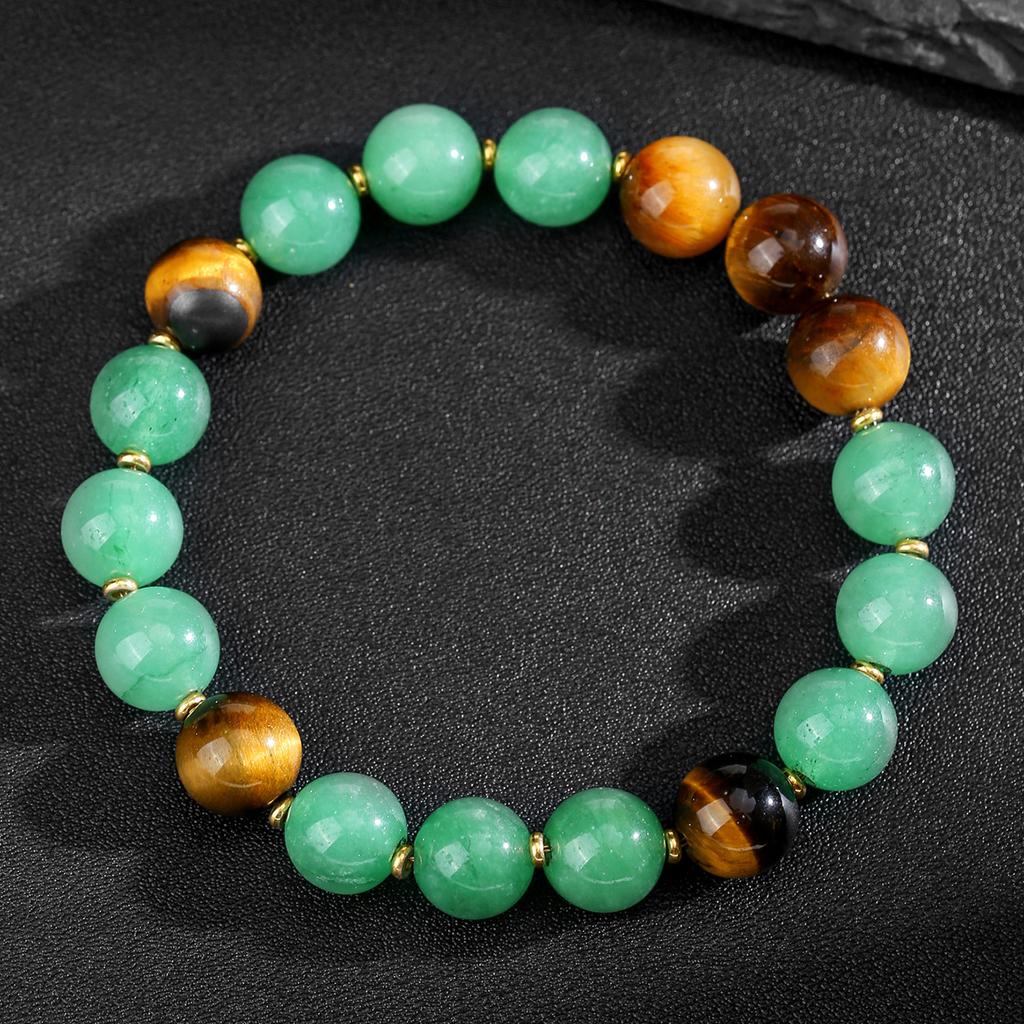 Crystal Bracelet, Natural Green Dongling, Tiger Eye Stone Bead, bracelet,Christmas Gift, Valentine's Day Gift, Girlfriend Gift, Birthday Gift