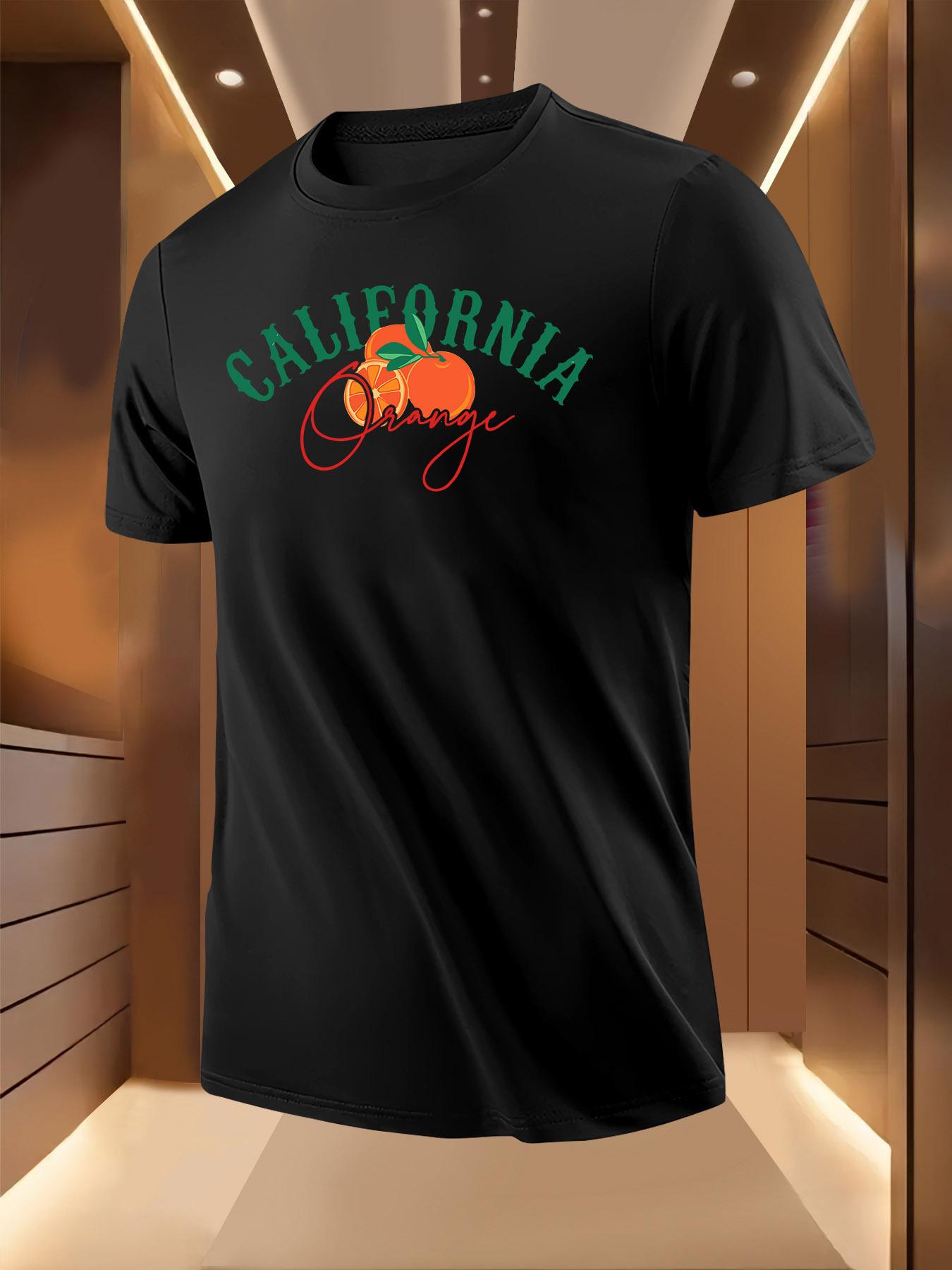 California Graphic Tshirt - Light Grey with Bold Orange A... S